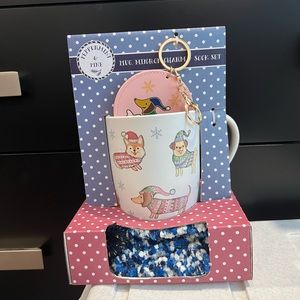 CUTE CUP MUG COFFEE SOCKS KEYCHAIN SET dog holiday